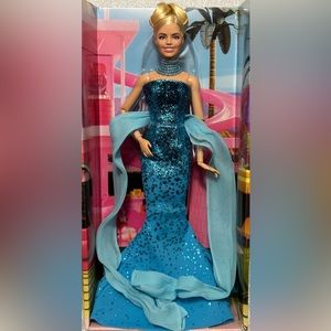 💎BARBIE THE MOVIE DOLL IN BLUE GOWN DRESS MARGOT ROBBIE💄💍💎